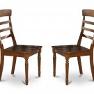 Set of 2 vintage  chairs dining room chairs with wood seat or cushion seat walnut finish.