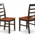 Set of 2 parfait   dining room chairs with wood or upholstery seat in Black & Cherry finish.