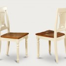 Set of 2 Plainville dining room chairs with wood or cushion seat in buttermilk finish.