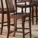 One Chelsea counter height stools with wood  seat in Mahogany finish.