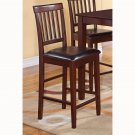 One Vernon stool with Faux Leather seat in Mahogany Finish