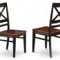 One Quincy Kitchen chairs with Wood Seat in Black and Cherry Finish