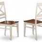 Pack of 4 Quincy Kitchen chairs with Wood Seat in Buttermilk and Cherry Finish