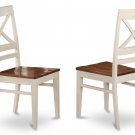 Box of 2 Quincy Kitchen chairs with Wood Seat in Buttermilk and Cherry Finish