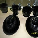 Black diamond cut covered butter dish