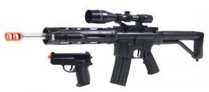 P1136 RIS M4 AIRSOFT SPRING RIFLE + FREE Pistol