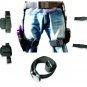 NcSTAR Airsoft 3 Pc Drop Leg Pistol Holster w/ Magazine Pouch Gray CV2908U