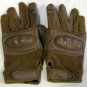Airsoft Tactical Hard Knuckle Gloves Leather ABS Plastic Coyote Brown Small 803S