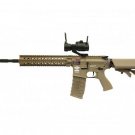 G&G CM16 R8-L Combat Machine AEG Airsoft Gun w/ Red Dot Sight Tan Combo