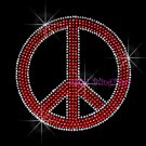 Peace Sign - Multi Color Stud Rhinestone Iron On Transfer Hot Fix Bling ...