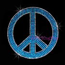 Peace Sign - Multi Color Stud Rhinestone Iron On Transfer Hot Fix Bling ...