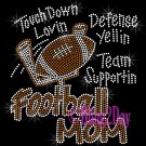 Football Mom - Touch Down, Support Team - Iron on Rhinestone Transfer Sport Mom - DIY