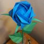 Origami Paper Rose Handmade Flower With Beautiful Wrapper Blue Craft Gift
