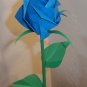 Origami Paper Rose Handmade Flower With Beautiful Wrapper Blue Craft Gift