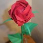 Origami Paper Rose Handmade Flower With Tulle Wrapper Craft Gift Red