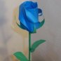 Origami Paper Rose Bud Blue Craft Gift
