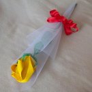 Origami Paper Rose Bud Yellow Craft Gift