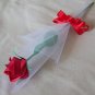 Origami Paper Rose Handmade Flower With Tulle Wrapper Craft Gift Red