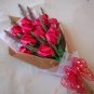 Origami Roses Bouquet with Dried Flower Red Paper Gift Crafts