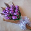 Origami Roses Bouquet with Dried Flower Purple Paper Gift Crafts
