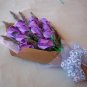 Origami Roses Bouquet with Dried Flower Purple Paper Gift Crafts