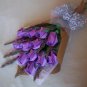 Origami Roses Bouquet with Dried Flower Purple Paper Gift Crafts