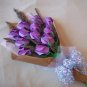 Origami Roses Bouquet with Dried Flower Purple Paper Gift Crafts