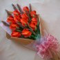 Origami Rose Bouquet with Dried Flower Orange Paper Gift Crafts