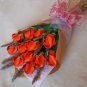 Origami Rose Bouquet with Dried Flower Orange Paper Gift Crafts