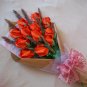 Origami Rose Bouquet with Dried Flower Orange Paper Gift Crafts