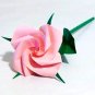 Handmade Origami Rose Pink Paper Folded Flower Craft Gift