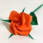 Handmade Origami Rose Orange Paper Fold Craft Gift