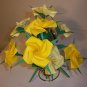 Handmade Origami Rose Paper Folded Flower Craft Gift Yellow Short Stems