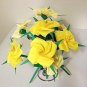 Handmade Origami Rose Paper Folded Flower Craft Gift Yellow Short Stems