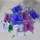 9 Handmade Origami Rose Paper Folded Flower Craft Gift Short Stems