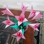 Origami Lily Paper Folded Flower Craft Handmade Gift for Special Day or Decor Pink