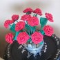 Paper Folded Rose Flower Craft Handmade Gift for Special Day or Decor Red