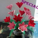 Handmade Origami Kusudama Flower Paper Folded Flower Craft Gift for Special Day or Decor Red