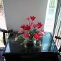 Handmade Origami Kusudama Flower Paper Folded Flower Craft Gift for Special Day or Decor Red