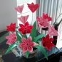 Handmade Origami Kusudama Flower Paper Folded Flower Craft Gift for Special Day or Decor Red