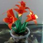 Origami Lily Paper Folded Flower Craft Handmade Gift Halloween color Home Decor