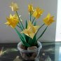 Origami Tulips Paper Folded Flower Craft Handmade Gift for Special Day or Decor Yellow