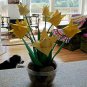 Origami Tulips Paper Folded Flower Craft Handmade Gift for Special Day or Decor Yellow