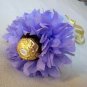 Tissue Paper Rose with Chocolate Handmade Flower Wrapped with Tulle  Valentine's Day Gift Purple