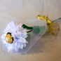Tissue Paper Rose with Chocolate Handmade Flower Wrapped with Tulle Valentine's Day Gift White