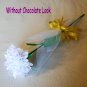 Tissue Paper Rose with Chocolate Handmade Flower Wrapped with Tulle Valentine's Day Gift White