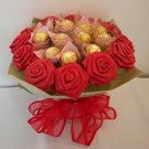 Red Crinkle Paper Rose Chocolate Bouquet 12 Origami Rose Valentine's Day Gift Handmade Flower Crafts