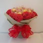 Red Crinkle Paper Rose Chocolate Bouquet 12 Origami Rose Valentine's Day Gift Handmade Flower Crafts