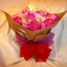 Origami Paper Rose Chocolate and Pink Heart Bouquet Anniversary Birthday Valentine Gift