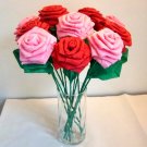 Crinkle Paper Roses You & Me 12 Red + Pink
